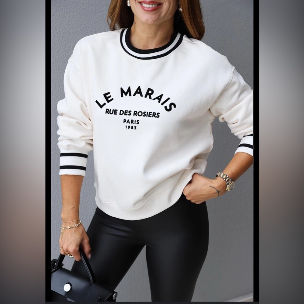 Cream/black, Le Marais, Rue des Rosiers, Paris 1983 Sweatshirt